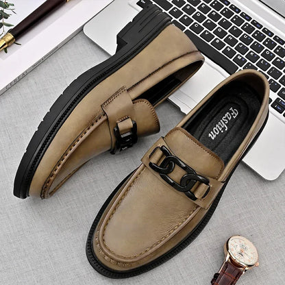 British Style Genuine Leather Business Loafer Men Flat Designer Formal Business Shoe Comfortable Leather Shoe Casual Oxford Shoe