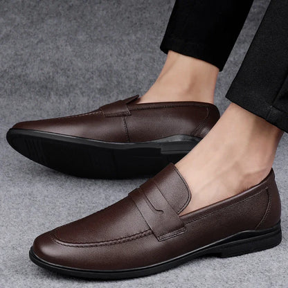 Breathable Driving Men's Shoes Genuine Leather Handmade Mens Loafers Lightweight High Quality Moccasins Men Wedding Dress Shoes