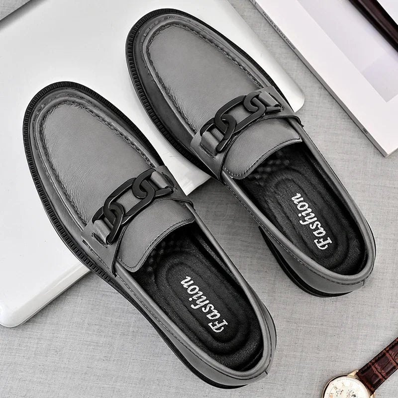 British Style Genuine Leather Business Loafer Men Flat Designer Formal Business Shoe Comfortable Leather Shoe Casual Oxford Shoe